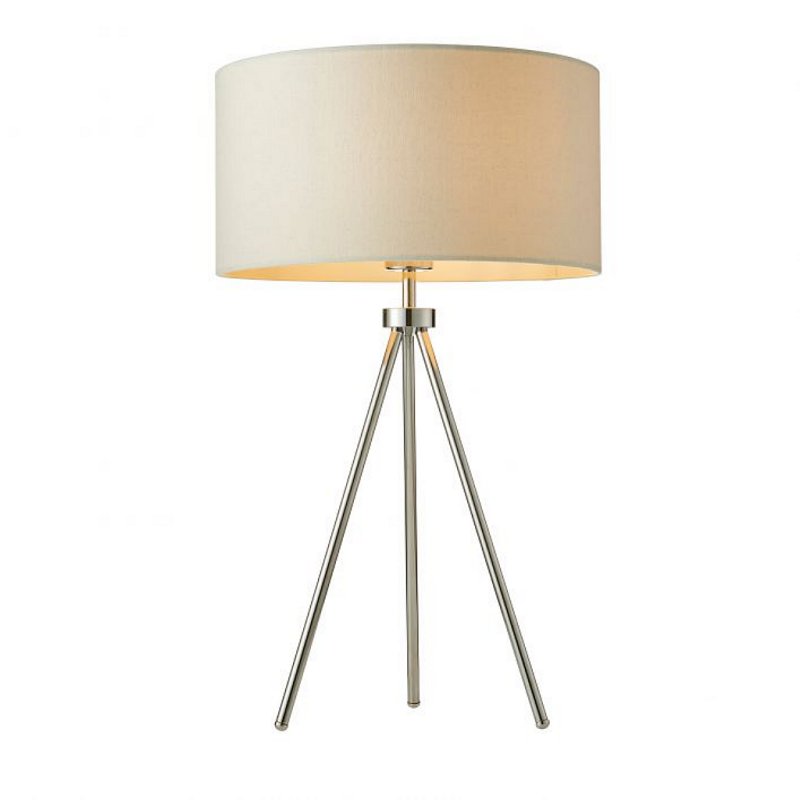 Webb House - Tri Table Lamp in Chrome with Ivory Shade